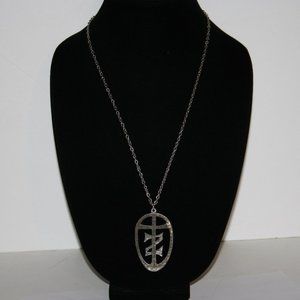 ✝️ Silver Necklace with Cross & Z Medallion Pendant · 24”